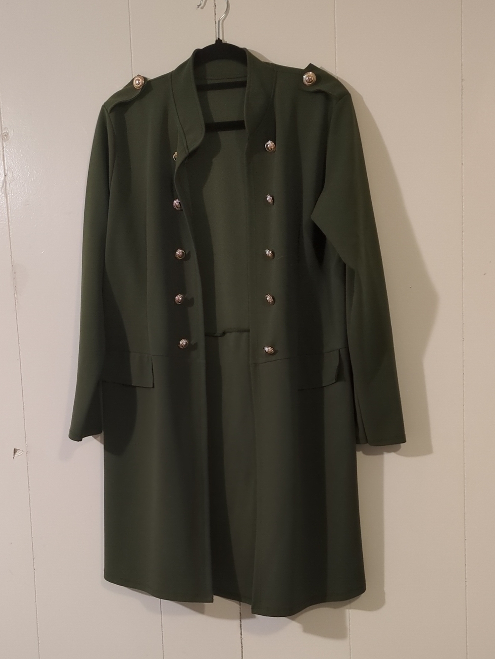 Parisian Olive Green Lightweight Military-Style Women's Coat